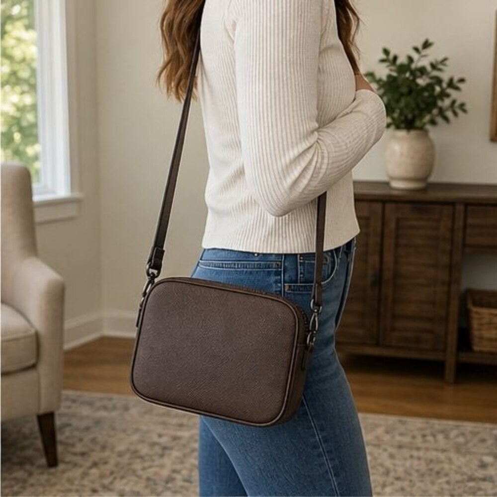 Camel Vegan Leather Bag - Picture 3 of 6